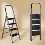 Compact Foldable Home Stepladder with Anti-Skid Steps