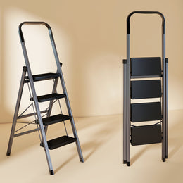 Compact Foldable Home Stepladder with Anti-Skid Steps
