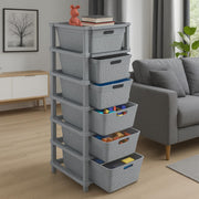 HOMIFLY 6-Tier Plastic Storage Cabinet Organizer for Home, Office, Hospital, School & Toy Organizer (GREY)
