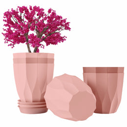 Set of 5 Plastic Flower Pots for Home & Garden (Aro)