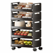 HOMIFLY Rolling Metal Utility Cart Heavy Durable Organizer Trolley for Kitchen/Bedroom/Office/Pantry (5 Tier)