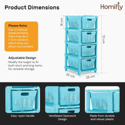 HOMIFLY 4-Tier Plastic Storage Cabinet Organizer for Home, Office, Hospital, School & Toy Organizer (BLUE)