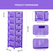 HOMIFLY 6-Tier Plastic Storage Cabinet Organizer for Home, Office, Hospital, School & Toy Organizer (PURPLE)