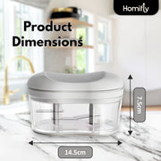 Vegetable Chopper with 4 Stainless Steel Blades