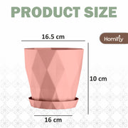 Set of 5 Plastic Flower Pots for Home & Garden (Diamond)