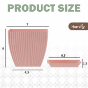 Set of 5 Plastic Flower Pots for Home & Garden (Square)