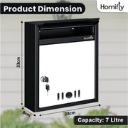 Home Letter Box with Window View & Key Lock