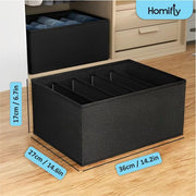 5-Slot Fabric Clothes Organizer for Wardrobe (Black)