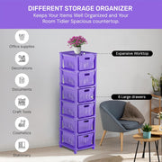 HOMIFLY 6-Tier Plastic Storage Cabinet Organizer for Home, Office, Hospital, School & Toy Organizer (PURPLE)