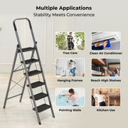 Compact Foldable Home Stepladder with Anti-Skid Steps