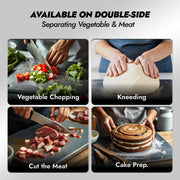 Homifly 304 Stainless Steel Chopping Board – Hygienic, Bacteria-Resistant, Rust-Proof, Odor-Free, Non-Slip Base, Easy-Clean