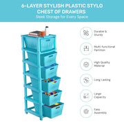 HOMIFLY 6-Tier Plastic Storage Cabinet Organizer for Home, Office, Hospital, School & Toy Organizer (BLUE)