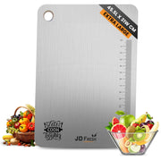 JD FRESH 304 Stainless Steel Medium Chopping Board/Home Use Cutting Board/Non Slip/Chopping Board for Kitchen/Vegetable Cutting Board/Kitchen Cutting Boards/Vegetable Cutter Steel (31 x 21 cm)
