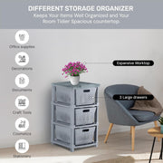 HOMIFLY 3-Tier Plastic Storage Cabinet Organizer for Home, Office, Hospital, School & Toy Organizer (GREY)