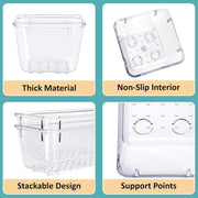 HOMIFLY Set of 5 Drawer Organiser Multi-Purpose Storage Boxes (Clear Transparent)