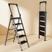 Foldable Home Ladder with Tool Tray & Anti-Skid Steps