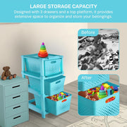 HOMIFLY 3-Tier Plastic Storage Cabinet Organizer for Home, Office, Hospital, School & Toy Organizer (BLUE)