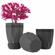 Set of 5 Plastic Flower Pots for Home & Garden (Aro)