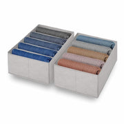 5-Slot Fabric Clothes Organizer for Wardrobe (Grey)