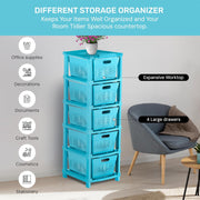 HOMIFLY 5-Tier Plastic Storage Cabinet Organizer for Home, Office, Hospital, School & Toy Organizer (BLUE)