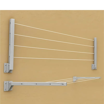 Metal Foldable Wall Mount Cloth Drying Stand with 30 Feet Rope