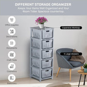 HOMIFLY 5-Tier Plastic Storage Cabinet Organizer for Home, Office, Hospital, School & Toy Organizer (GREY)