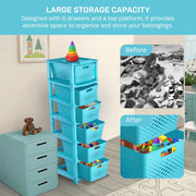 HOMIFLY 6-Tier Plastic Storage Cabinet Organizer for Home, Office, Hospital, School & Toy Organizer (BLUE)