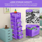 HOMIFLY 6-Tier Plastic Storage Cabinet Organizer for Home, Office, Hospital, School & Toy Organizer (PURPLE)