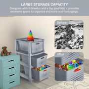 HOMIFLY 3-Tier Plastic Storage Cabinet Organizer for Home, Office, Hospital, School & Toy Organizer (GREY)