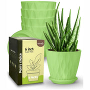 Set of 5 Plastic Flower Pots for Home & Garden (Wave)