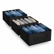 5-Slot Fabric Clothes Organizer for Wardrobe (Black)
