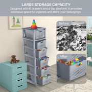 HOMIFLY 6-Tier Plastic Storage Cabinet Organizer for Home, Office, Hospital, School & Toy Organizer (GREY)