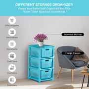 HOMIFLY 3-Tier Plastic Storage Cabinet Organizer for Home, Office, Hospital, School & Toy Organizer (BLUE)
