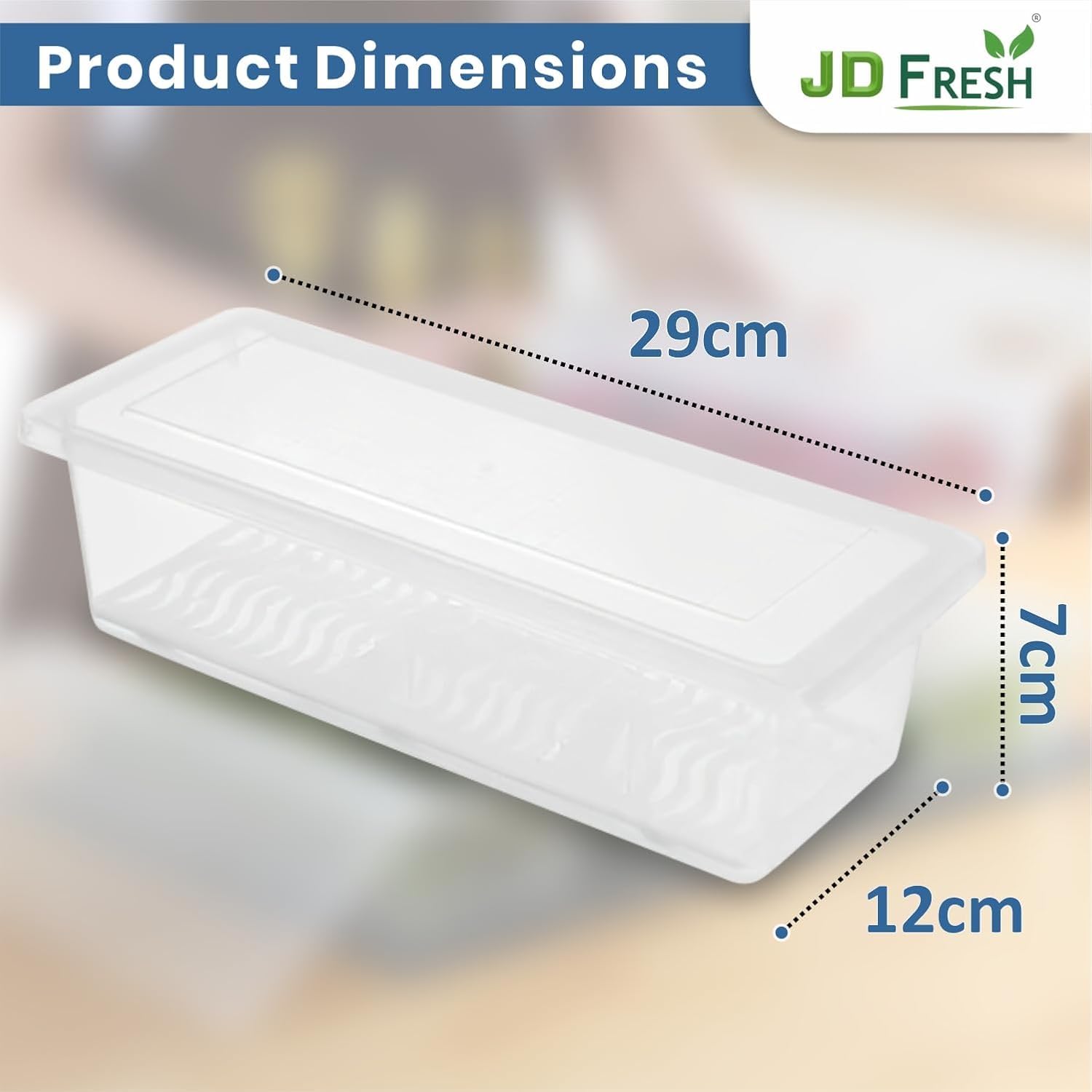 Homifly 1500ML Fridge Storage Containers Set of 6 with Removable Drain Plate & Lid | Leak-Proof Stackable Refrigerator Organizer Boxes for Vegetables, Fruits, Snacks|BPA Free, Easy to Clean& Reusable