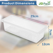 JD FRESH 1500ML Fridge Storage Containers Set of 6 with Removable Drain Plate & Lid | Leak-Proof Stackable Refrigerator Organizer Boxes for Vegetables, Fruits, Snacks|BPA Free, Easy to Clean& Reusable