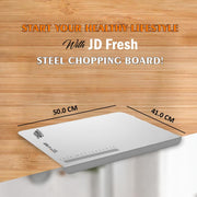 JD FRESH Extra Large 304 Stainless Steel Chopping Board/Cutting Board/Non Slip/Chopping Board for Kitchen/Vegetable Cutting Board/Kitchen Cutting Boards/Vegetable Cutter Steel (50 x 41 cm)