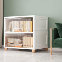 Homifly X-Large Foldable Cupboard for Storage/Multipurpose Storage Organizer/Closet for Bedroom/Living Room/Kitchen (Transparent & White)