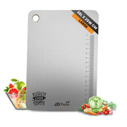 JD FRESH 304 Stainless Steel Medium Chopping Board/Home Use Cutting Board/Non Slip/Chopping Board for Kitchen/Vegetable Cutting Board/Kitchen Cutting Boards/Vegetable Cutter Steel (31 x 21 cm)