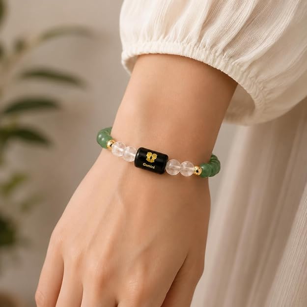 Gemini (मिथुन) - Zodiac Crystal Bracelet for Women & Men