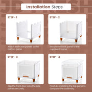 JD FRESH 1 Tier Foldable Plastic Rack for Storage/Kitchen Cupboard/Versatile and Sturdy Wardrobe for Clothes/Multipurpose Storage Organizer/Closet for Bedroom/Living Room/Laundry Room (Transparent)