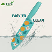 JD FRESH Premium 3 Piece Kitchen Knife Set/Stainless Steel Blades/Sharp Edge Cutting Chef Knifes for Chopping Vegetables/Fruits/Chaku/Multipurpose Knife/Kitchen Tools (Blue)