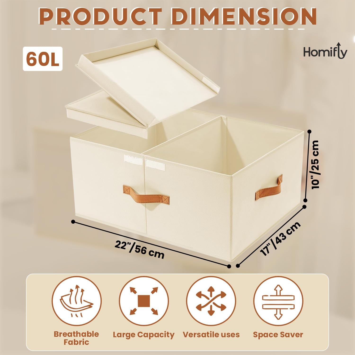 Non-Woven Cloths Storage Bag with Double-Open Lid