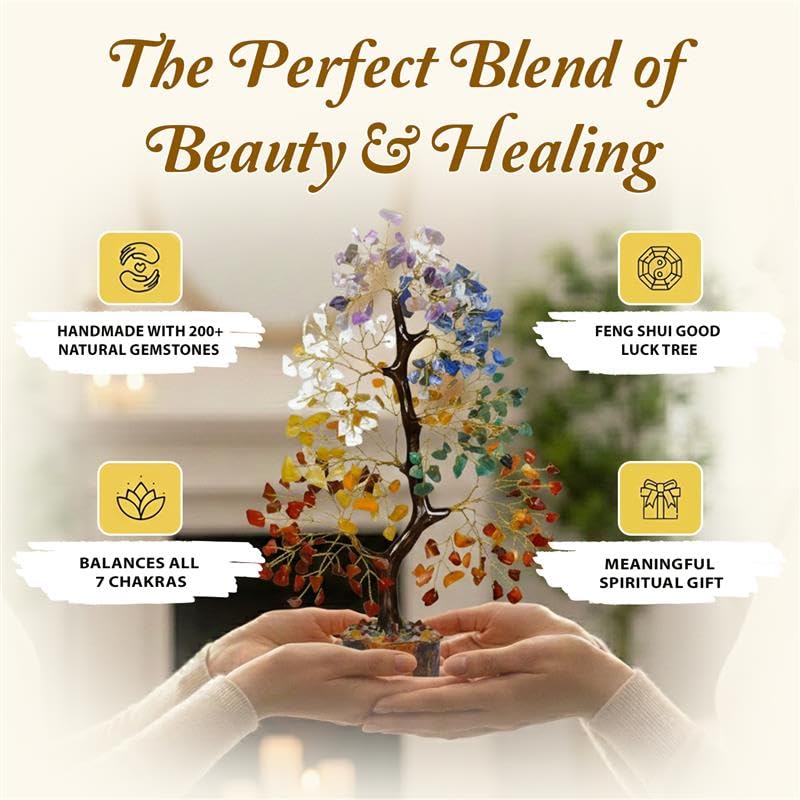 200 Beads Crystal Tree/7 Chakra Crystal Tree-Multicolor