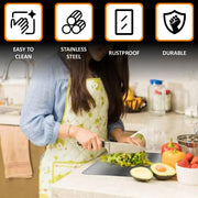JD FRESH Extra Large 304 Stainless Steel Chopping Board/Cutting Board/Non Slip/Chopping Board for Kitchen/Vegetable Cutting Board/Kitchen Cutting Boards/Vegetable Cutter Steel (50 x 41 cm)