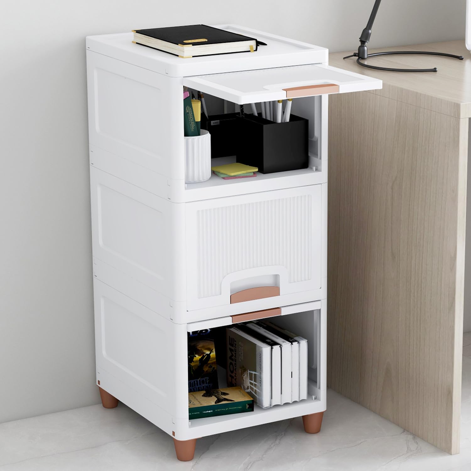 Homifly Plastic Foldable Organizer for Clothes|Multipurpose Wardrobe for Cloth|Almirah for Living Room(White)