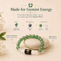 Gemini (मिथुन) - Zodiac Crystal Bracelet for Women & Men