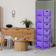 HOMIFLY 6-Tier Plastic Storage Cabinet Organizer for Home, Office, Hospital, School & Toy Organizer (PURPLE)