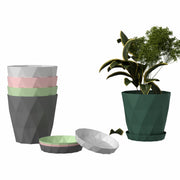 Set of 5 Plastic Flower Pots for Home & Garden (Diamond)
