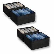 5-Slot Fabric Clothes Organizer for Wardrobe (Black)