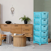 HOMIFLY 5-Tier Plastic Storage Cabinet Organizer for Home, Office, Hospital, School & Toy Organizer (BLUE)